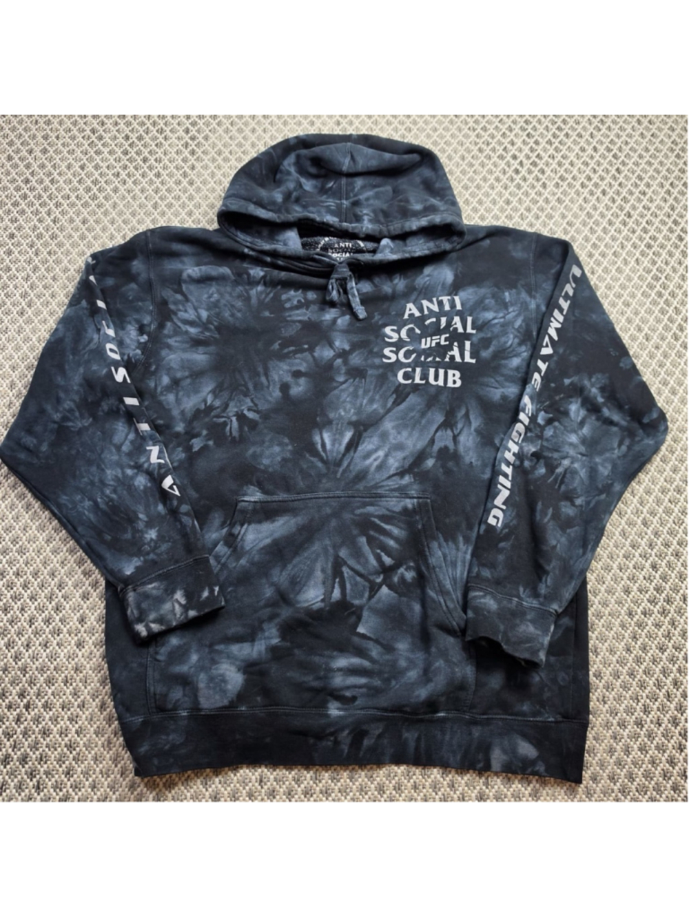 Anti Social Social Club UFC Tie Dye Hoodie Black Pullover Men’s Large ASSC